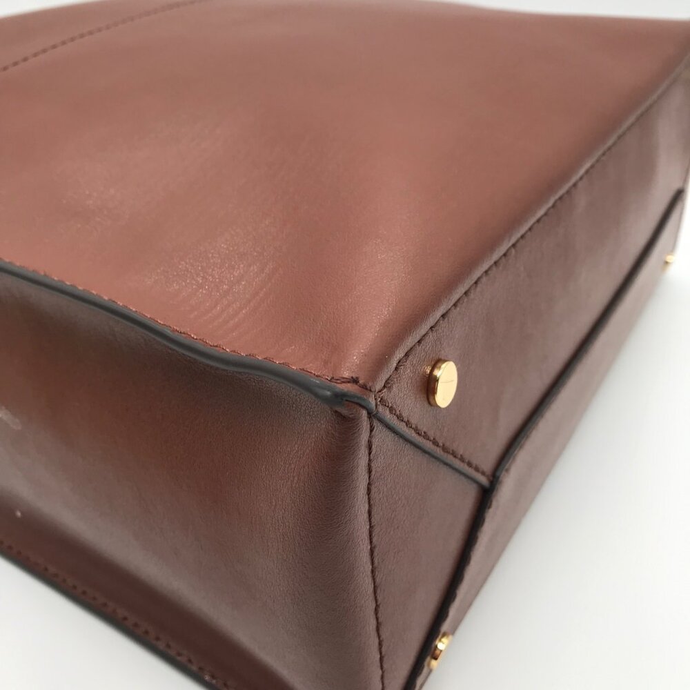 Banana Republic Real Leather Brown Portfolio Large Tote Purse - Picture 6 of 12